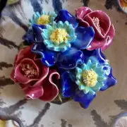 Purple and blue Ceramic Flowers